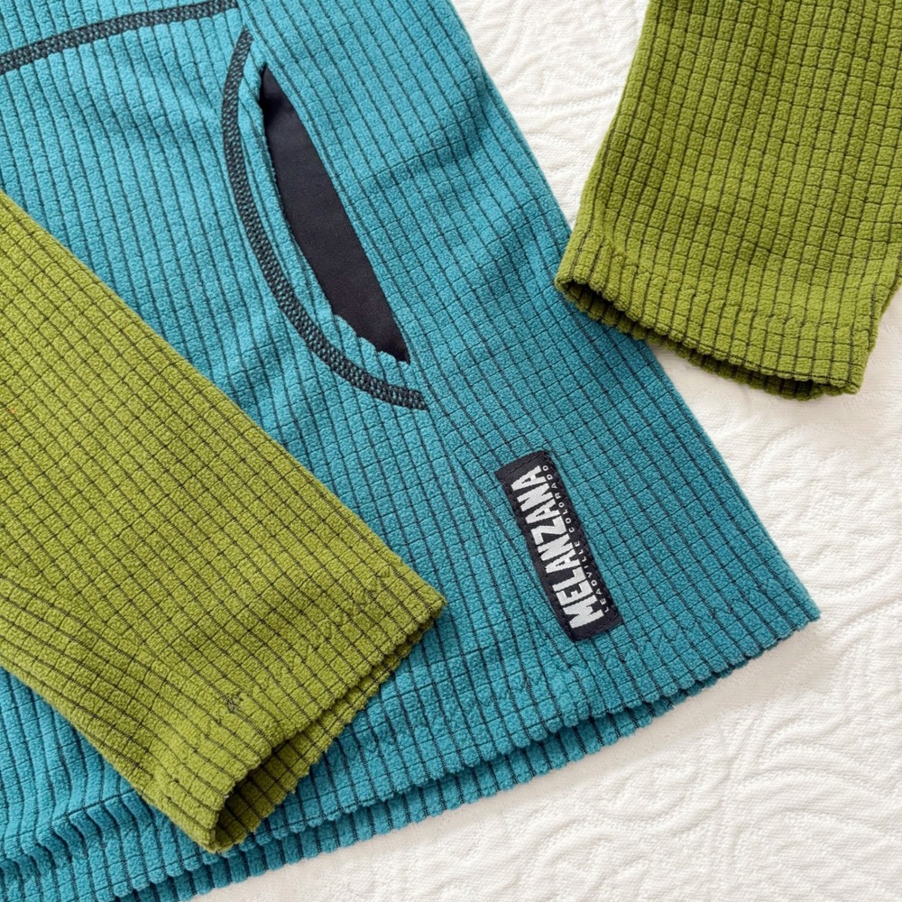 Melanzana Women's Micro Grid Hoodie, Blue / Green XS - Picture 3 of 3